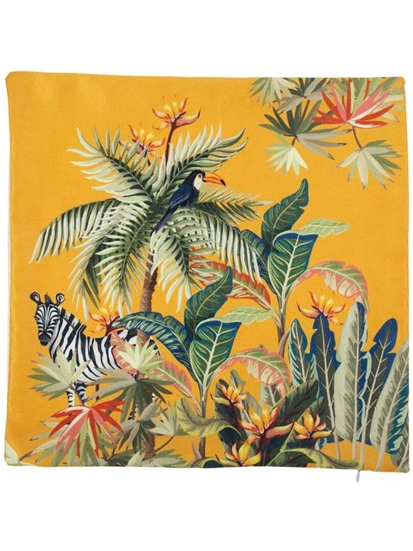Housse de coussin 40x40 cm Jungle moutarde   Jaune