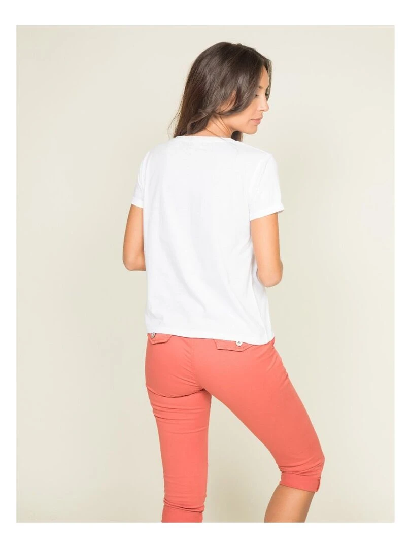 Pantacourt chino XELENA Orange corail