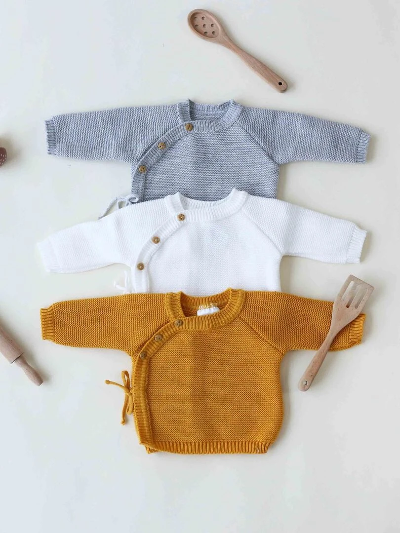 Brassière bébé en maille Gris