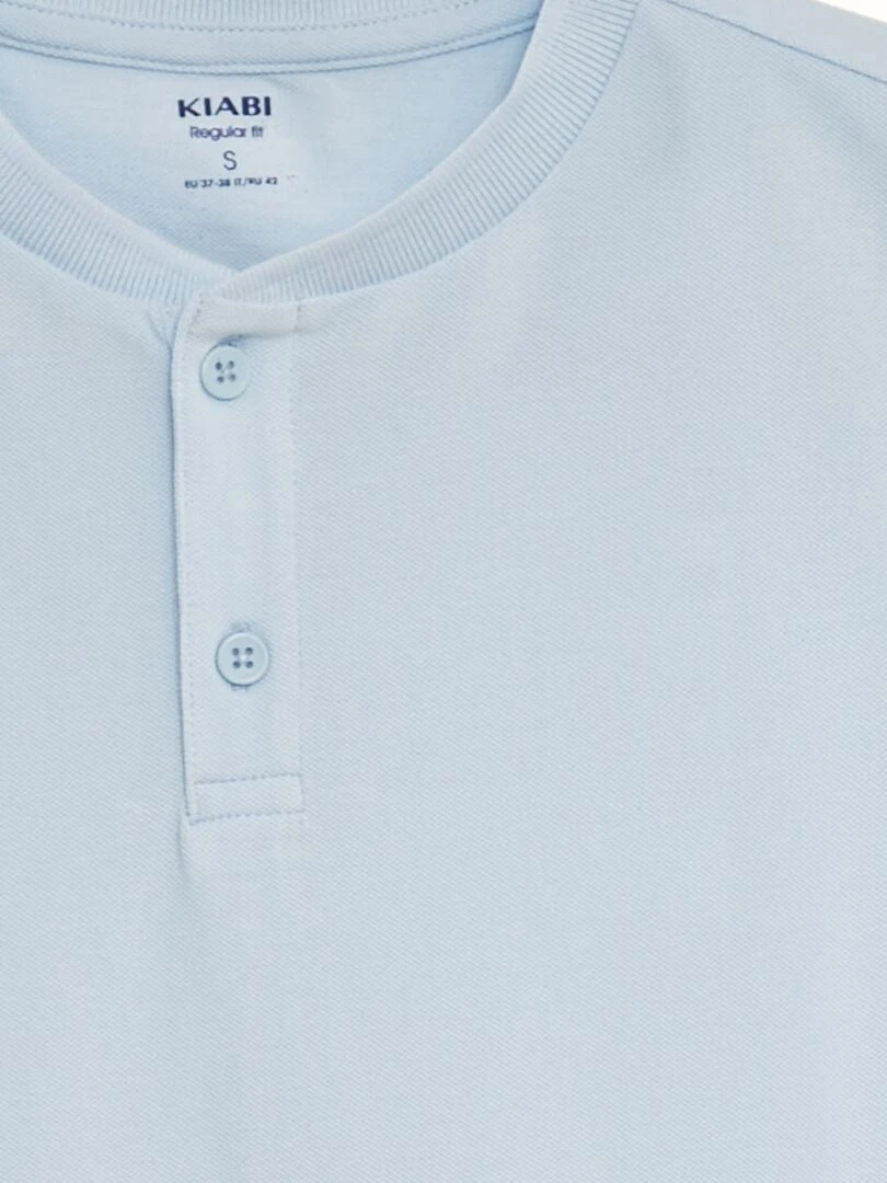 Polo en piqué de coton uni Bleu ciel