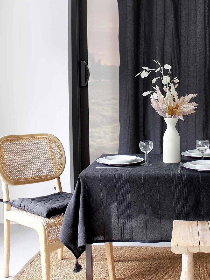 Nappe tendance en coton recyclé   gris anthracite