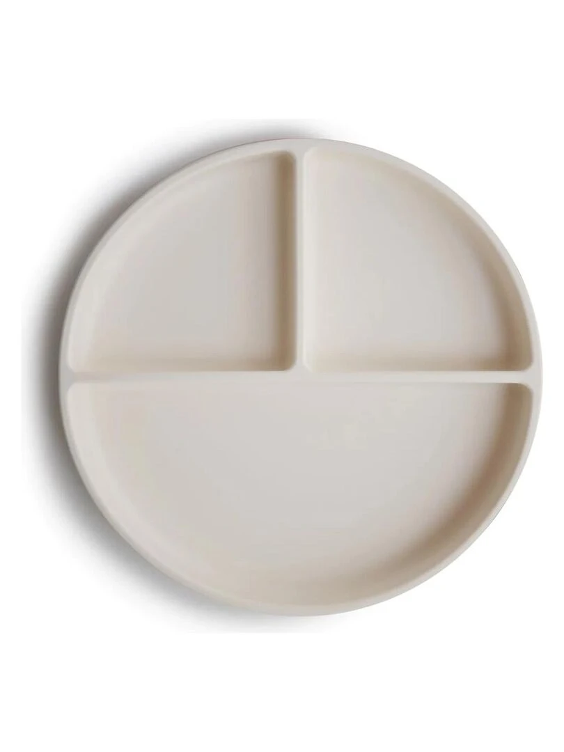Assiette à compartiments en silicone avec ventouse Ivory   Ecru