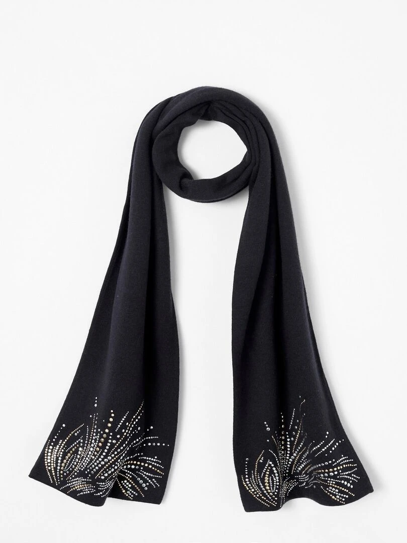 Écharpe en maille à sequins. Damart Noir