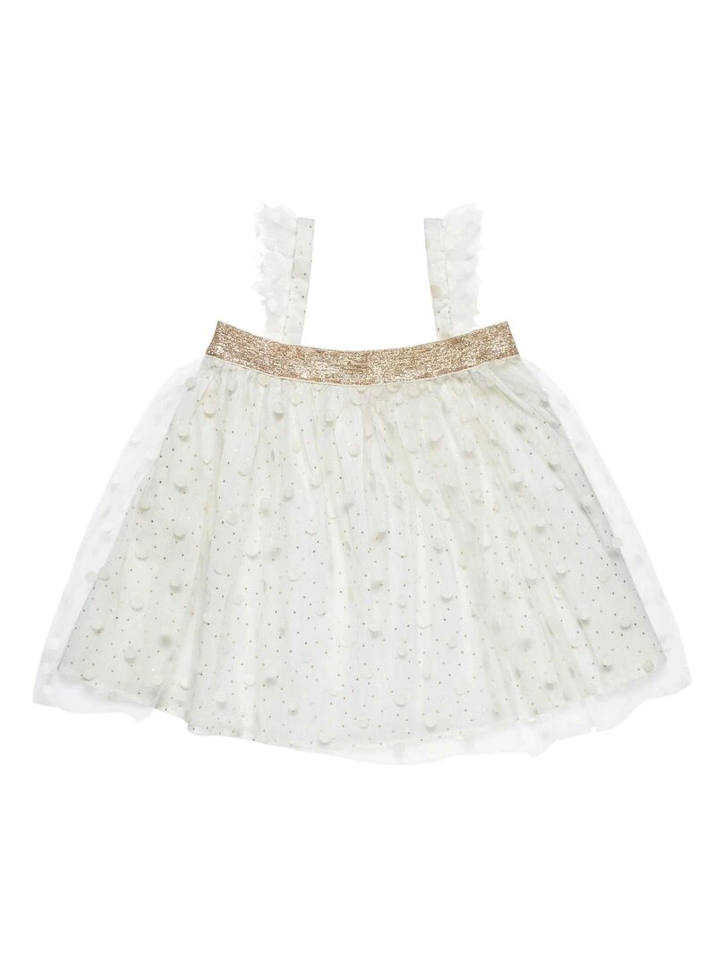 Blouse Cérémonie Fille  Tulle Beige Paillettes Dées  ANGEL   'LA FAUTE A VOLTAIRE'   Doré/or