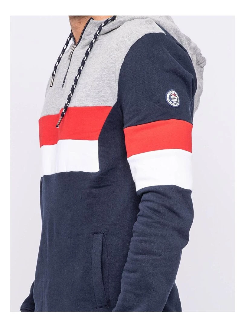 Sweat capuche pur coton WIKO   Bleu marine