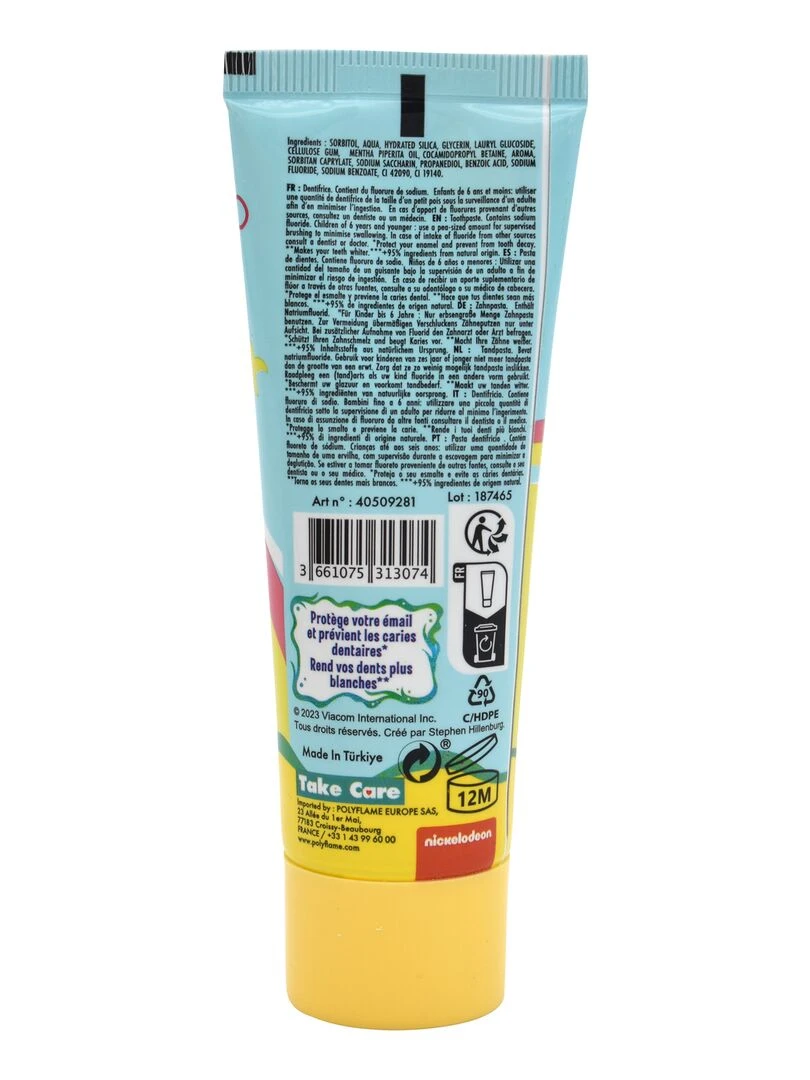 Bob l'Eponge   Dentifrice pour Enfant   Menthe   50 ml   N/A