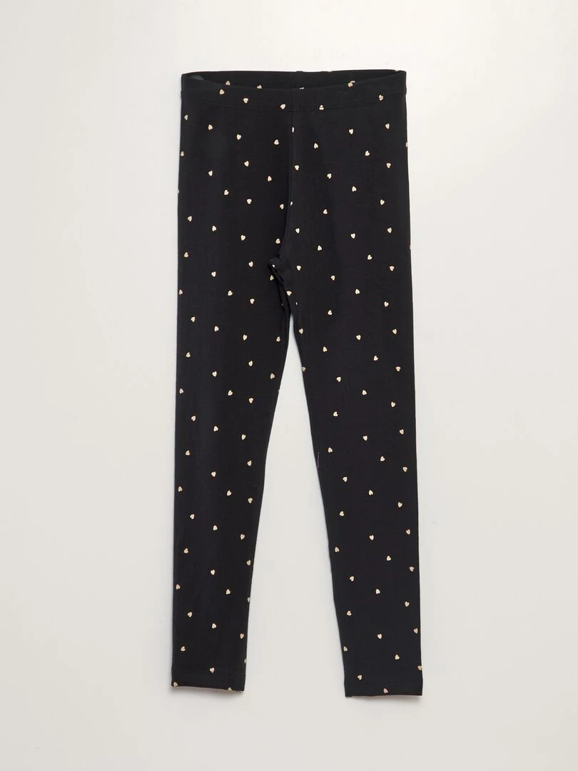 Legging long imprimé Noir cœur