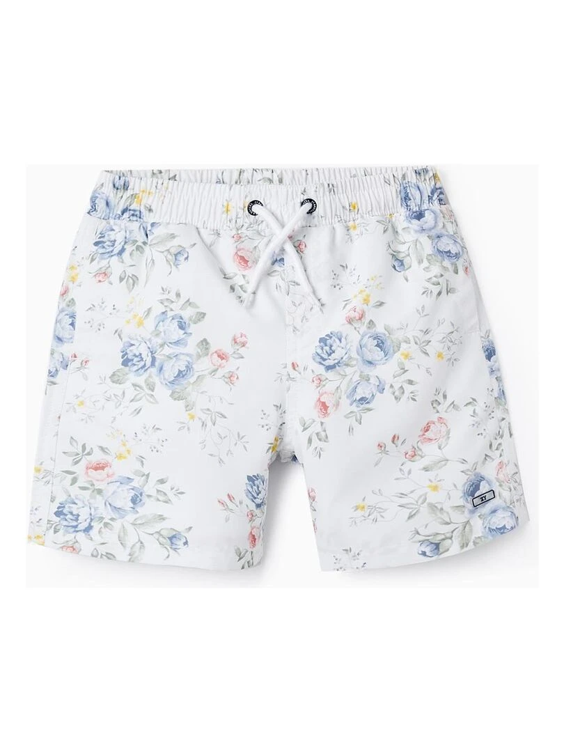 Short De Bain Avec Fleurs UPF 80 Pour Garçon 'You&Me' BROTHERS&SISTERS Beige clair