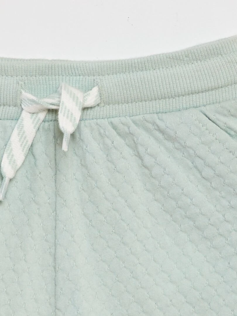 Short en jersey matelassé bleu
