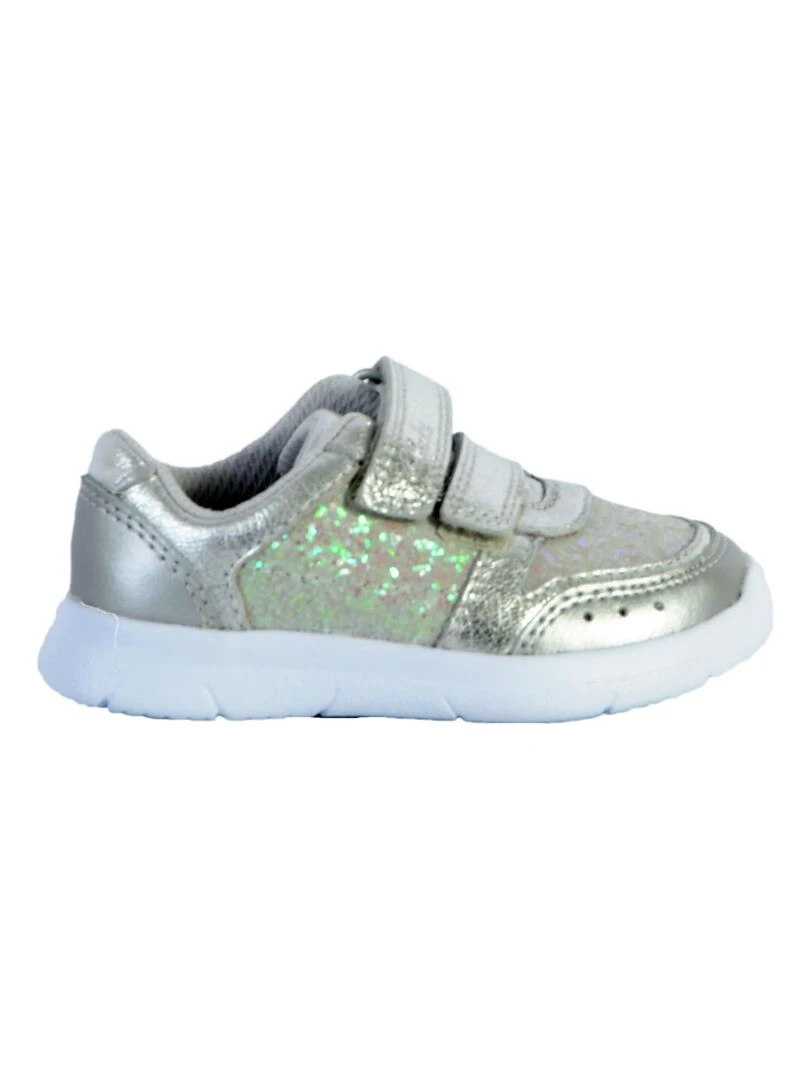 Basket Cuir Enfant Clarks Ath Sonar Gris