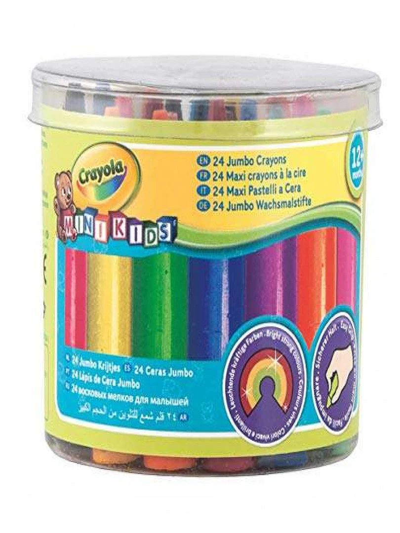 24 Maxi Crayons Cire Couleurs Assorties   N/A