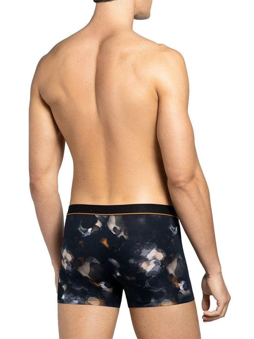 Boxer imprimé fantaisie en lyocell I am Strong   Noir