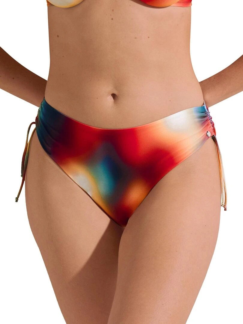 Bas maillot slip de bain taille haute côtés réglables Olympia Multicolore