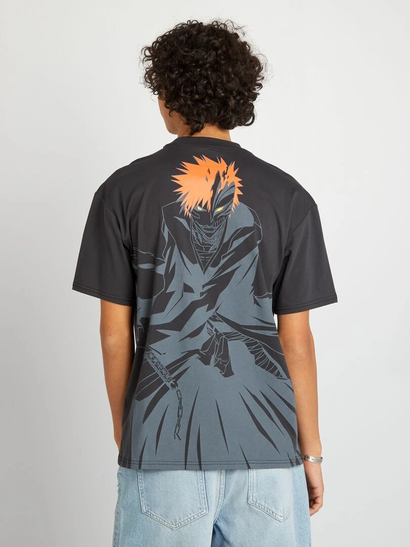 T shirt large 'Bleach' à col rond   Gris