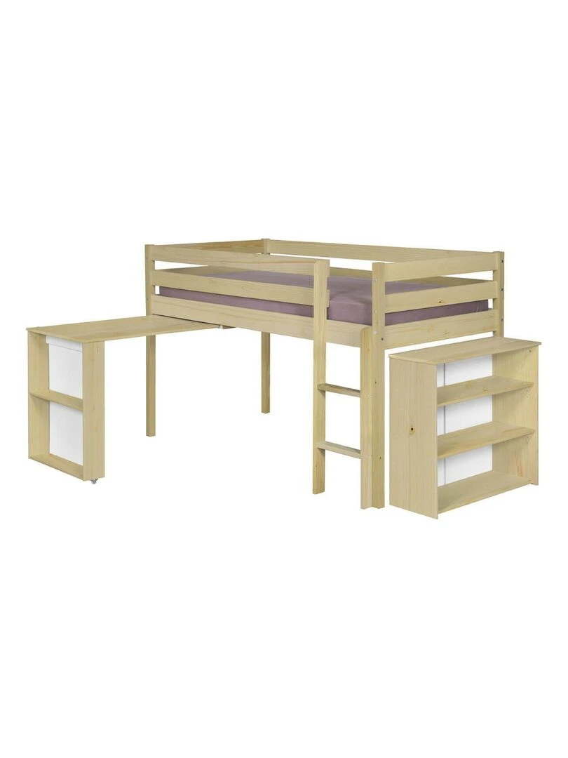 Lit enfant combiné avec matelas Davon AKITEN RETAIL Marron