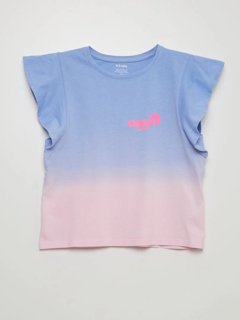T shirt en maille jersey tie and dye Bleu