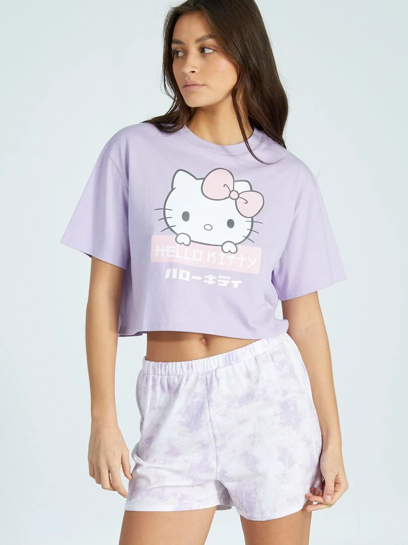 Pyjama court 'Hello Kitty' 2 pièces Violet