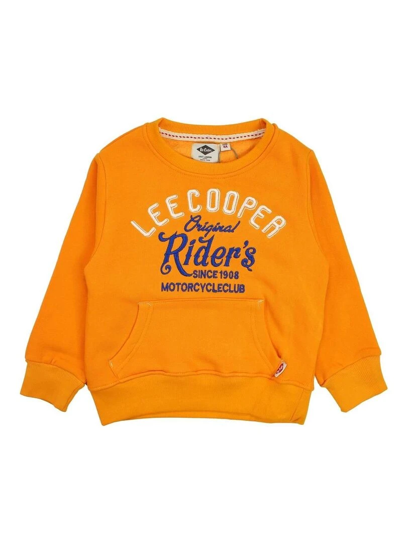 Lee Cooper Sweat garçon imprimé logo en coton Orange