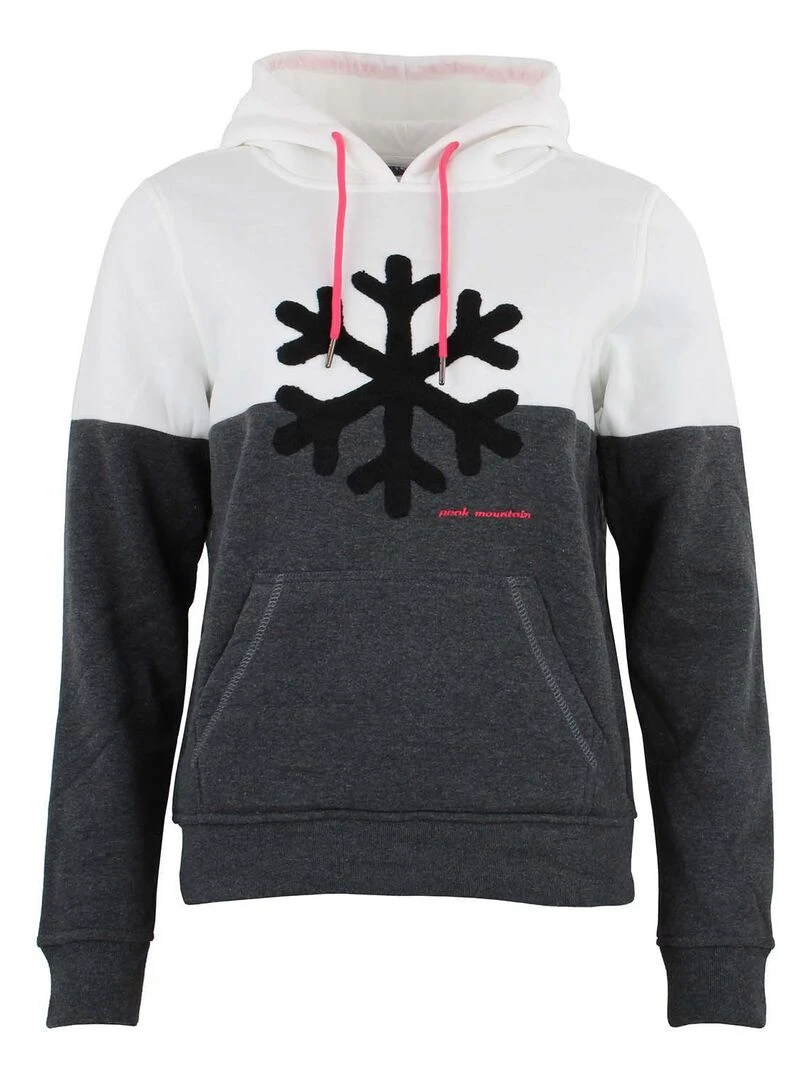 Sweat à capuche femme ACARLO Blanc Gris