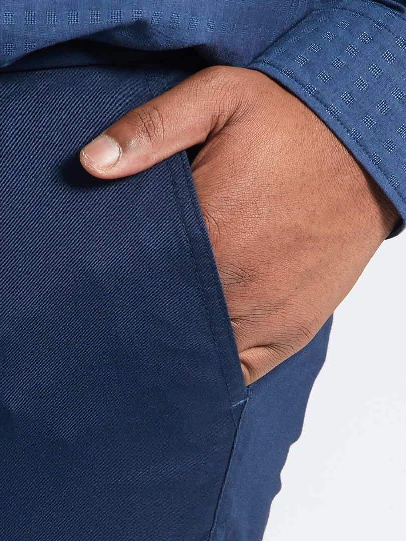 Chino slim en coton stretch   L30   bleu marine