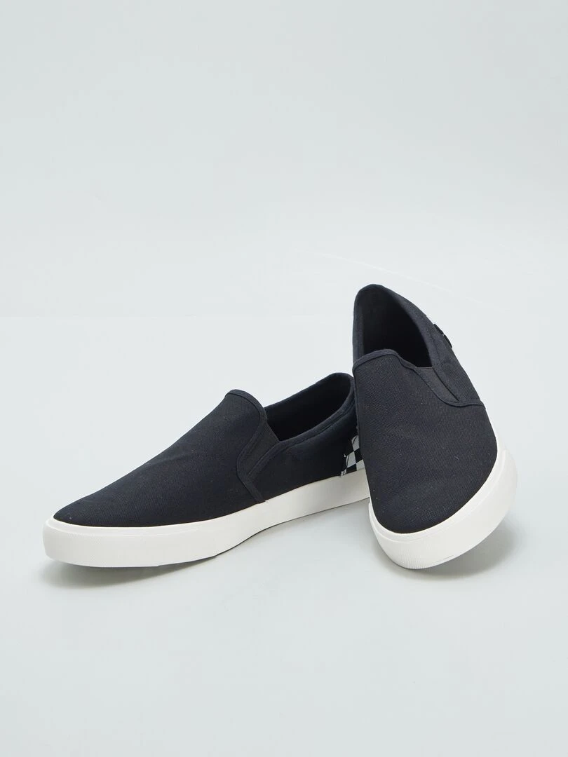 Baskets slip on à empiècement   Noir