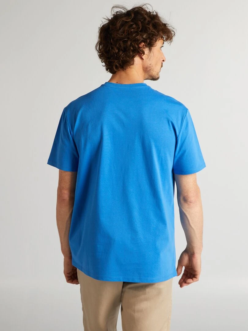 T shirt en coton avec broderie   Bleu