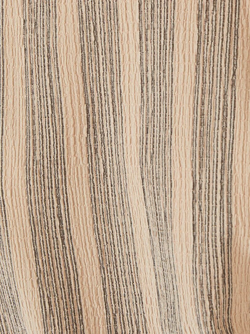 Tee shirt en maille texturée rayée   Damart   Beige