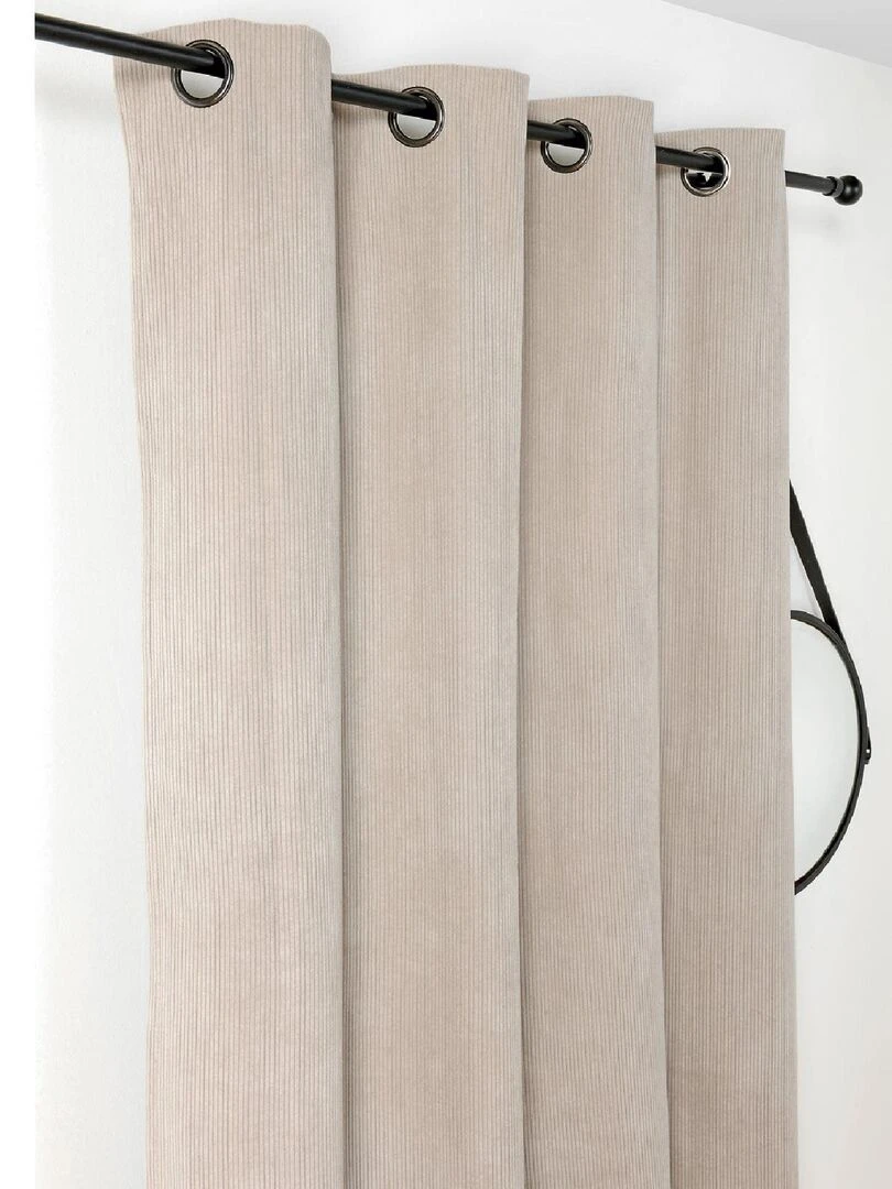 Rideau occultant et isolant en velours côtelé Beige