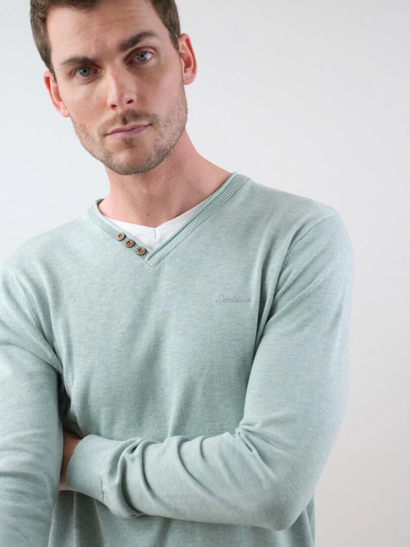 Pull basique en maille pour homme 'Deeluxe'   Vert tilleul