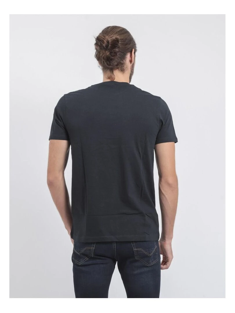 T shirt col rond pur coton JANVILLE Bleu marine