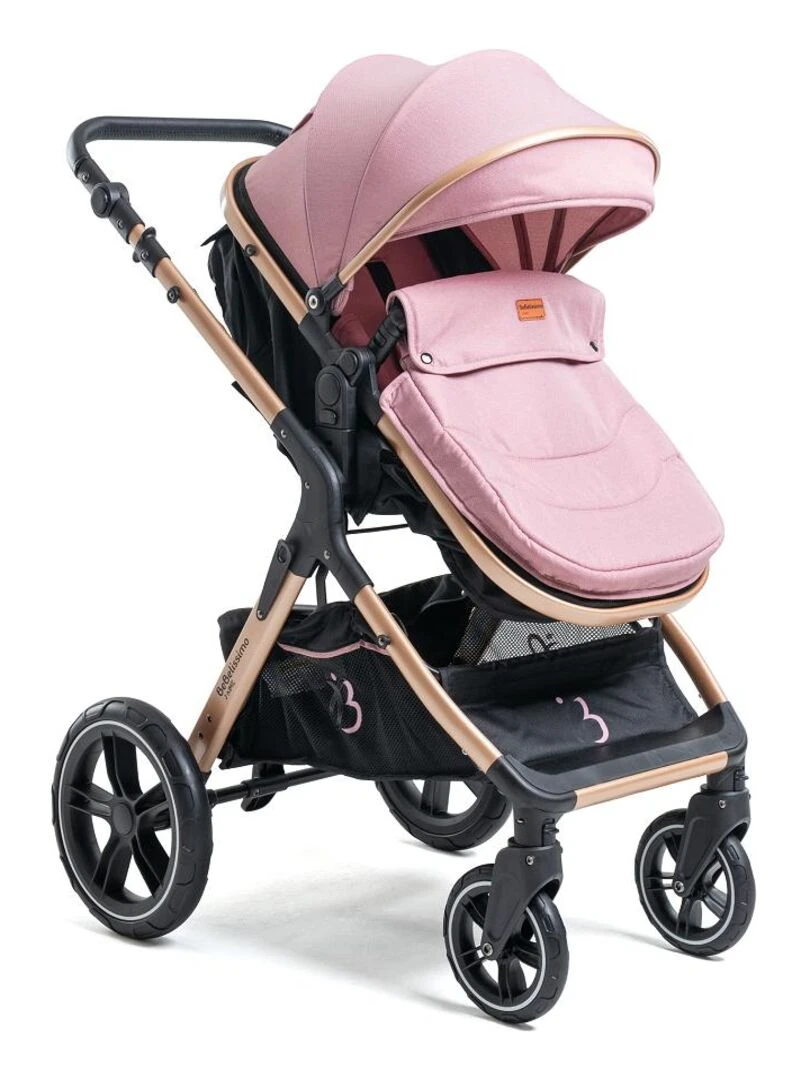 Bebelissimo   Poussette transformable   combinée   convertible   2 en 1   poids 0 22kg   NYA   rose   Rose
