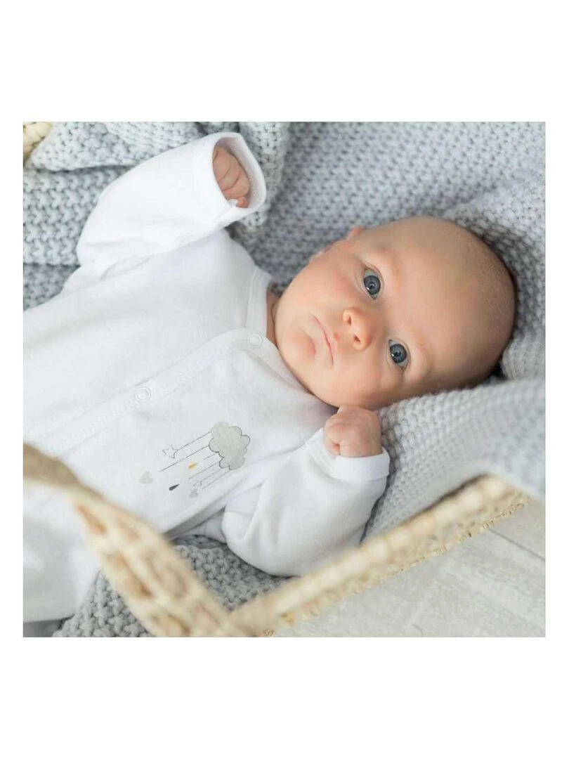 Kit naissance en coton Blanc