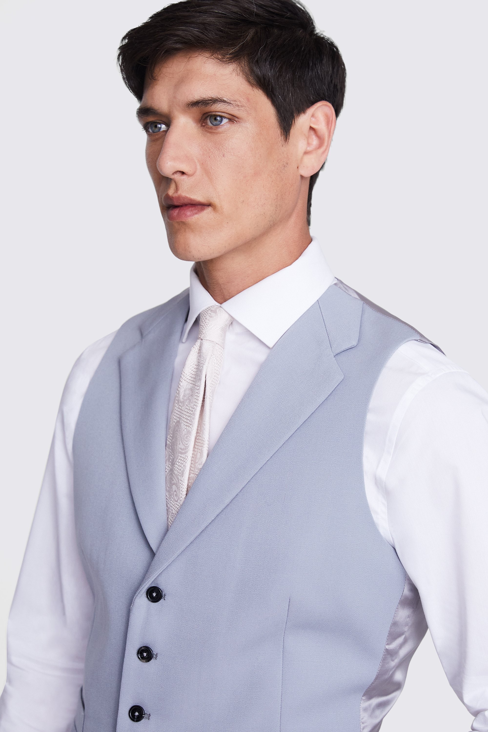 Tailored Fit Sky Morning Waistcoat   Buy Online at Moss