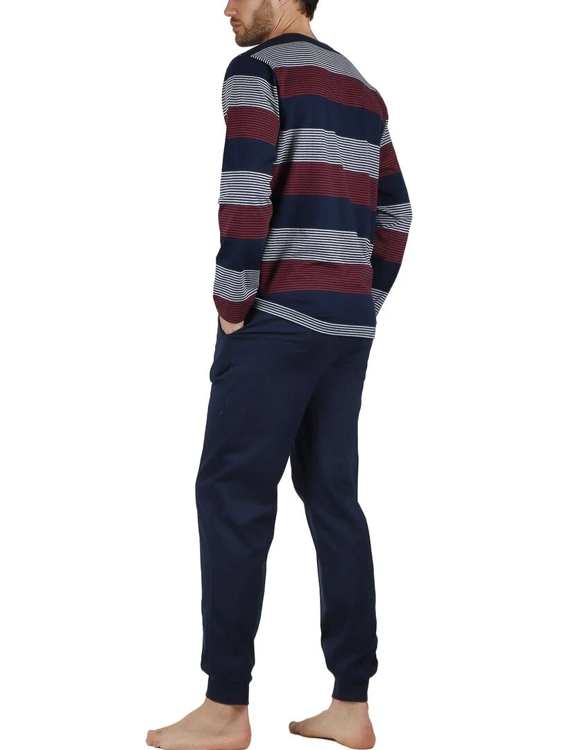 Pyjama pantalon et haut Rayas Stamp Antonio Miro Bleu marine