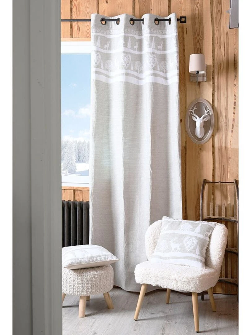 Rideau à œillets 135x260 cm Valbonnais lin   Beige