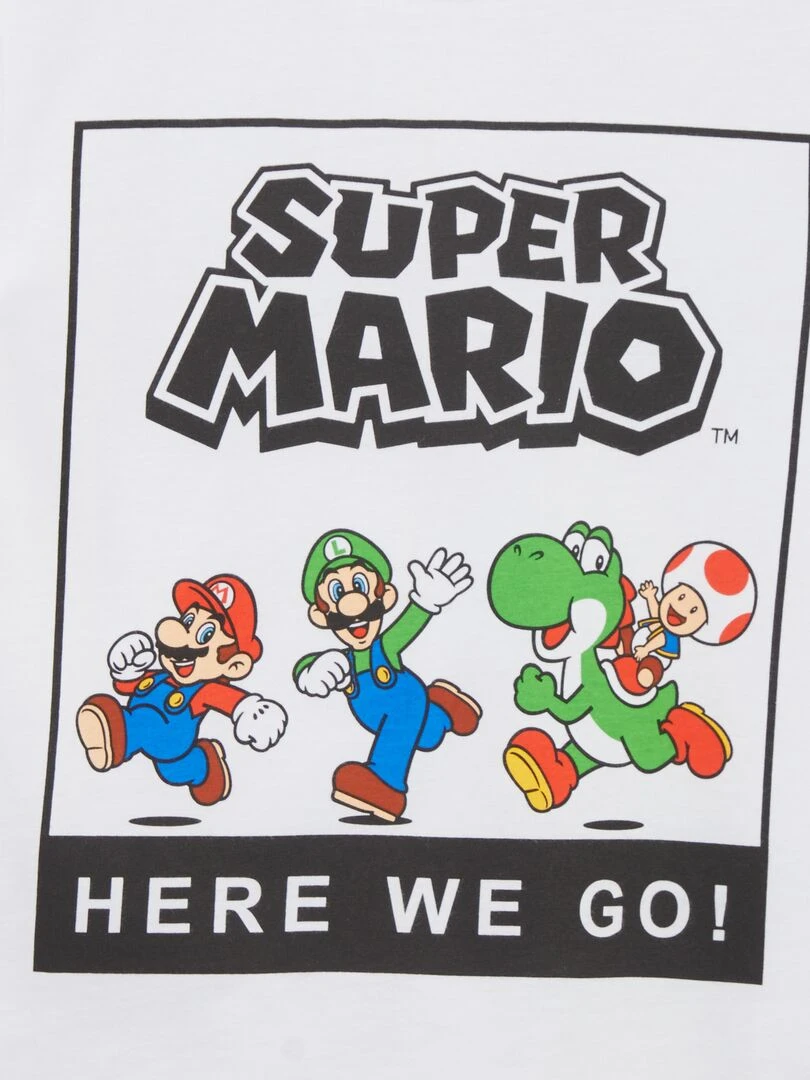 T shirt 'Super Mario' manches courtes Blanc