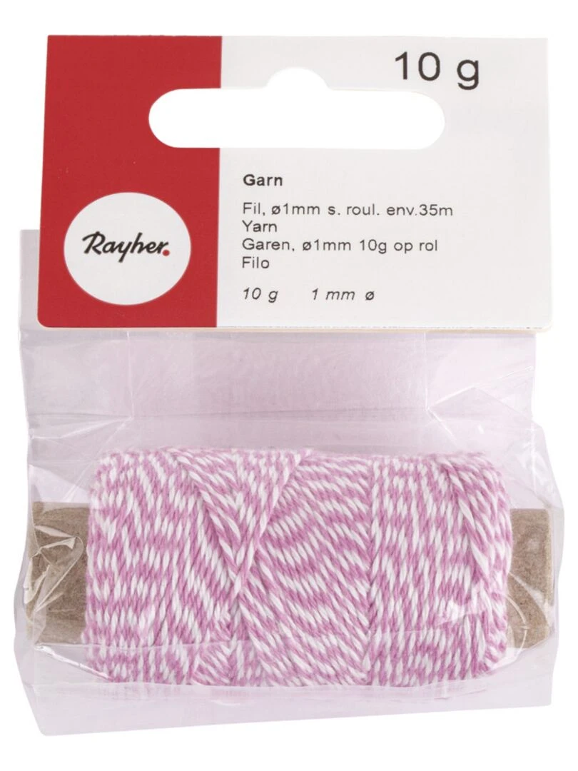 Ficelle bicolore rose et blanc 35 m x ø 1 mm N/A