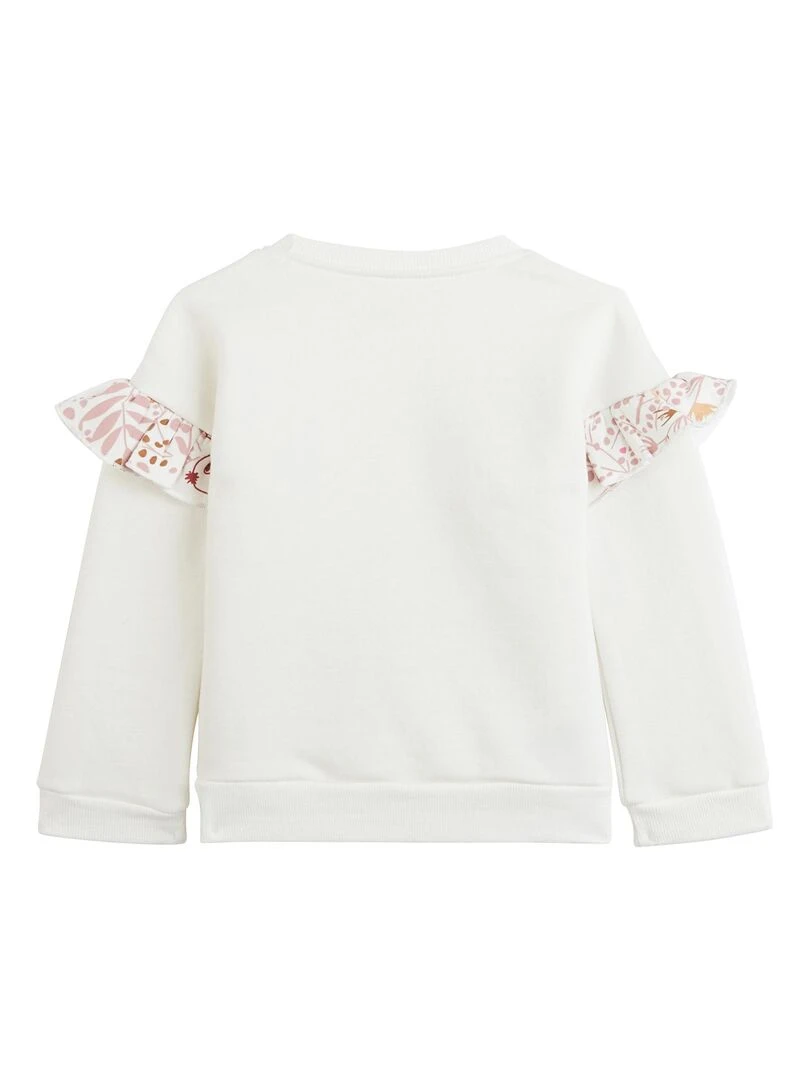 Sweat shirt en molleton fille Oumka Ecru