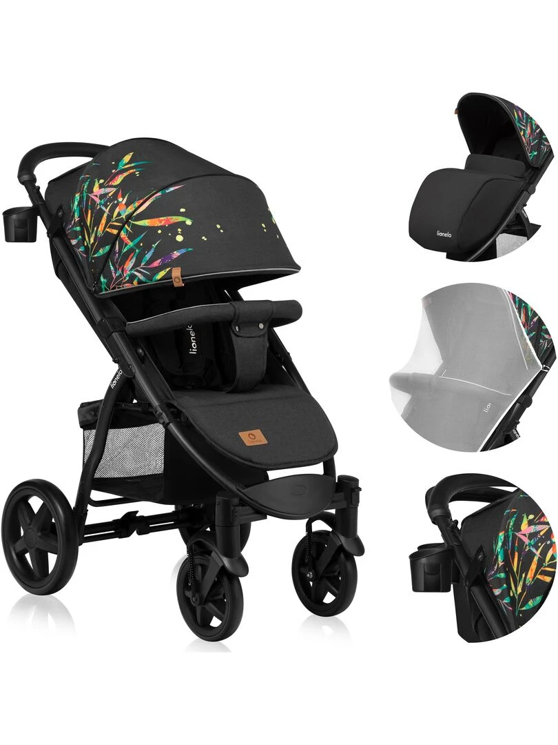 LIONELO Annet Plus Poussette canne universelle Jusqu'à 22 kg Dreamin' Noir Vert Bleu