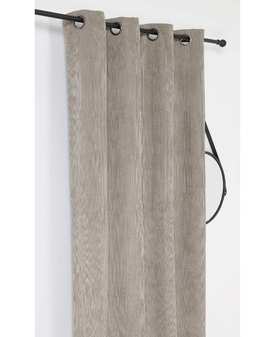 Rideau occultant et isolant en velours côtelé Beige clair