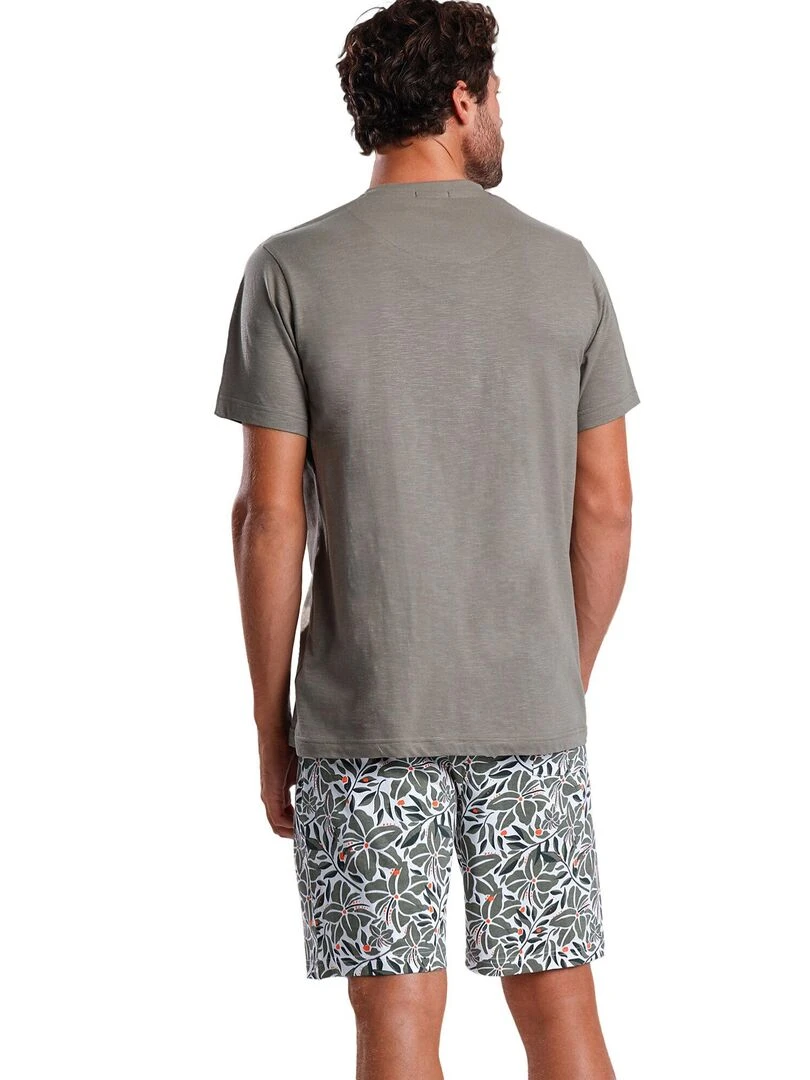 Pyjama short t shirt Plants Lois Kaki