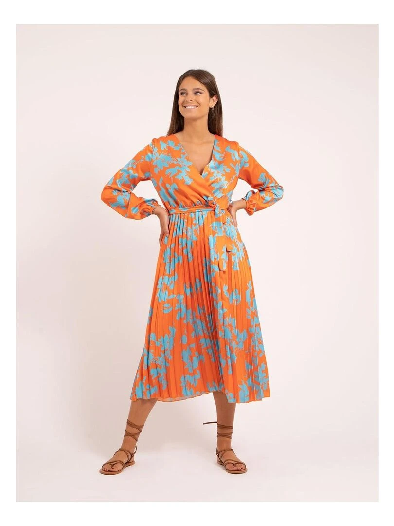 Robe longue motifs ICHELLE   Orange