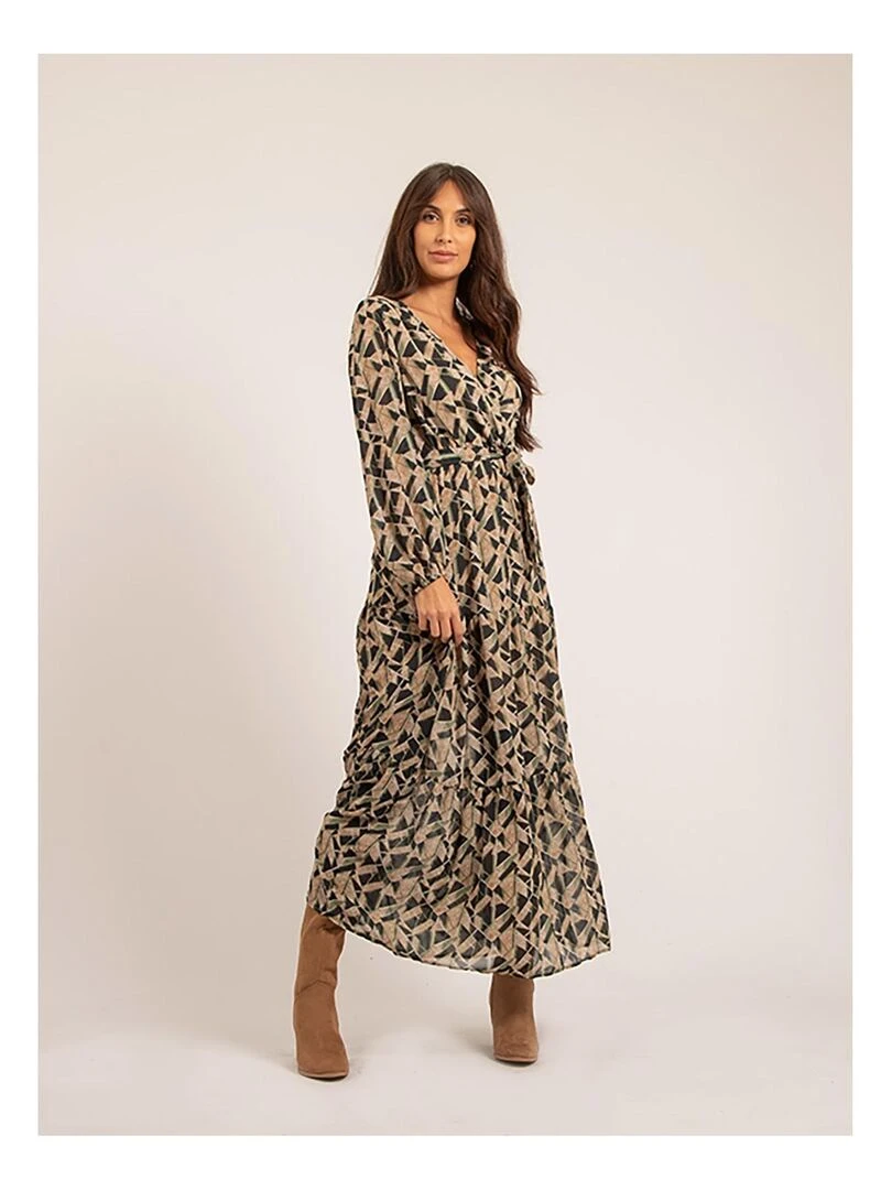 Robe longue motifs IVINA Vert