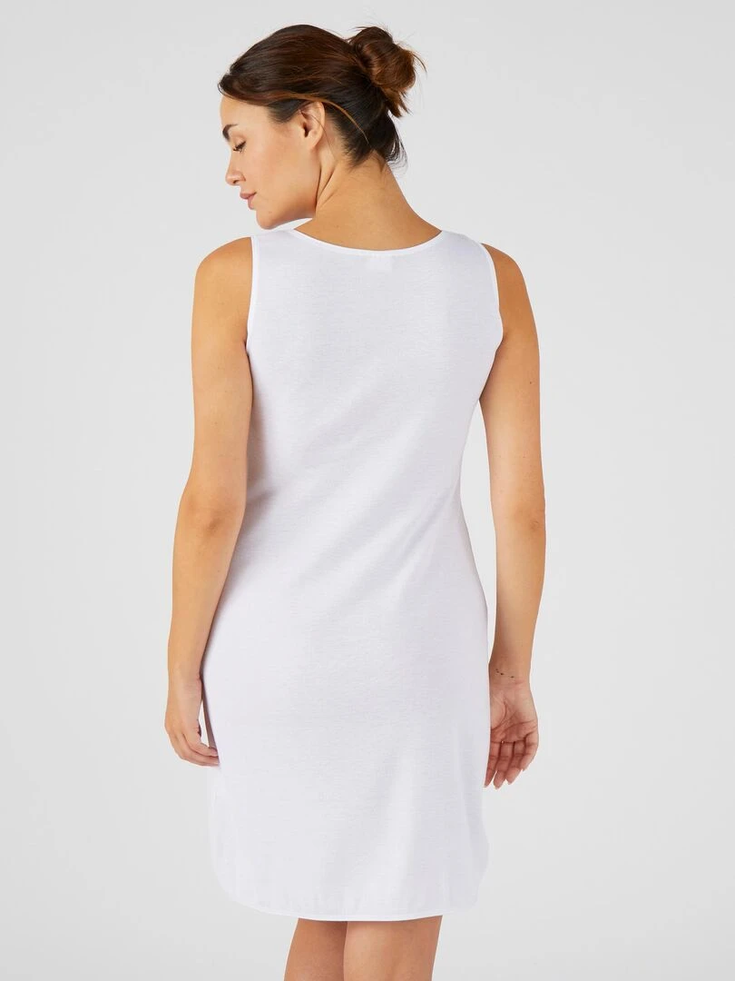 Fond de robe fine côte  2 longueurs Thermolactyl   Damart   Blanc