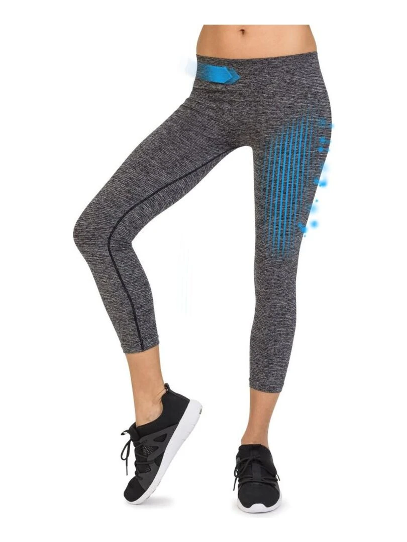 Leggings court minceur sport gris chiné Cellutex Gris clair