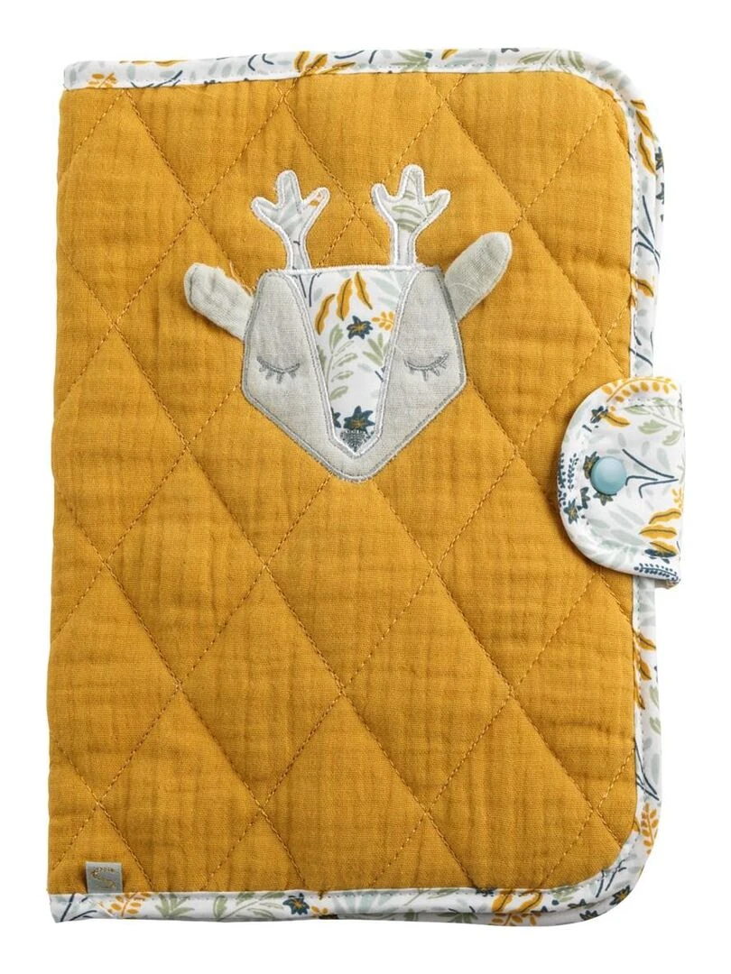 Protège carnet santé en coton jaune moutarde SAUTHON Jaune moutarde