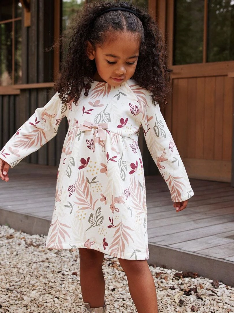 Robe enfant en molleton Oprah   Ecru