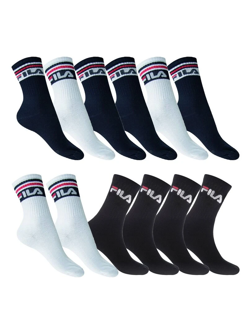 Pack Surprise de 12 Paires de chaussettes tennis Femme Fila Noir
