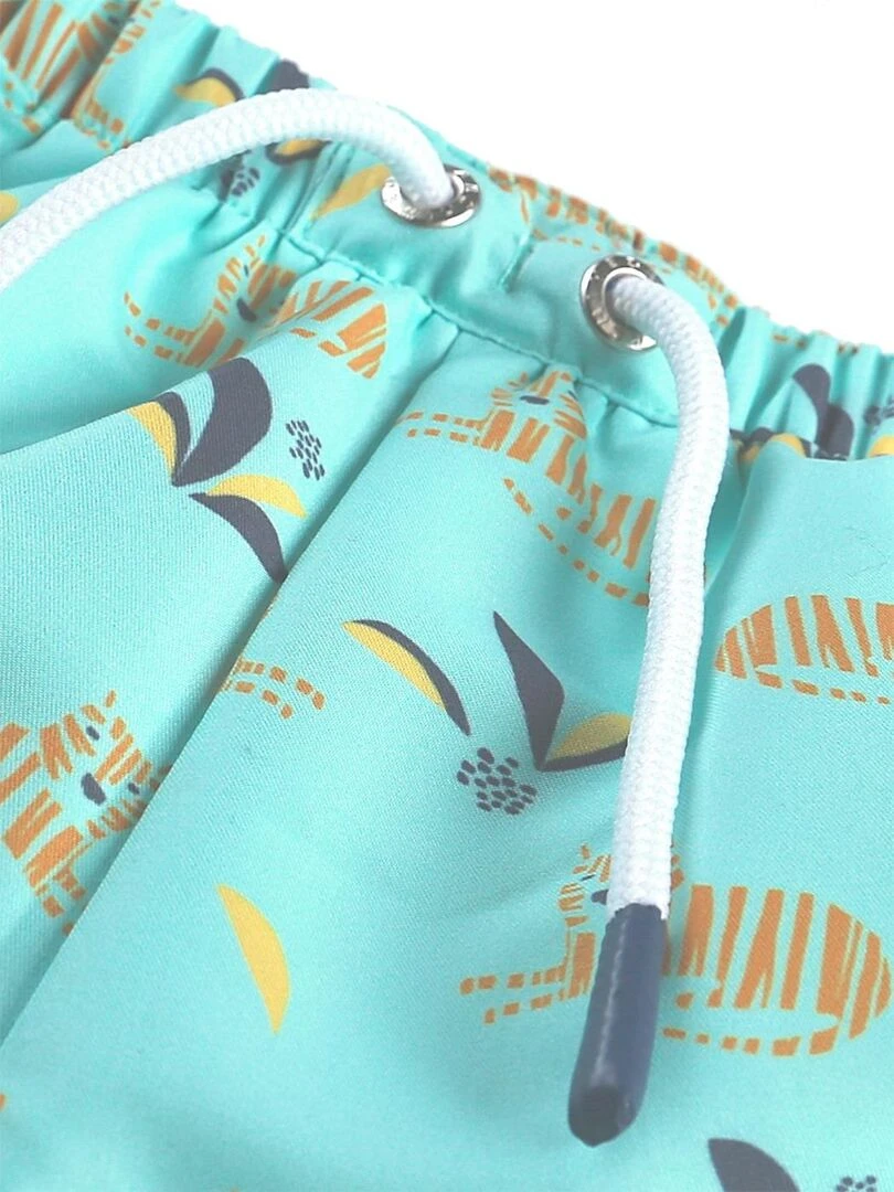Boxer de bain avec tigres   Archimède   Bleu turquoise