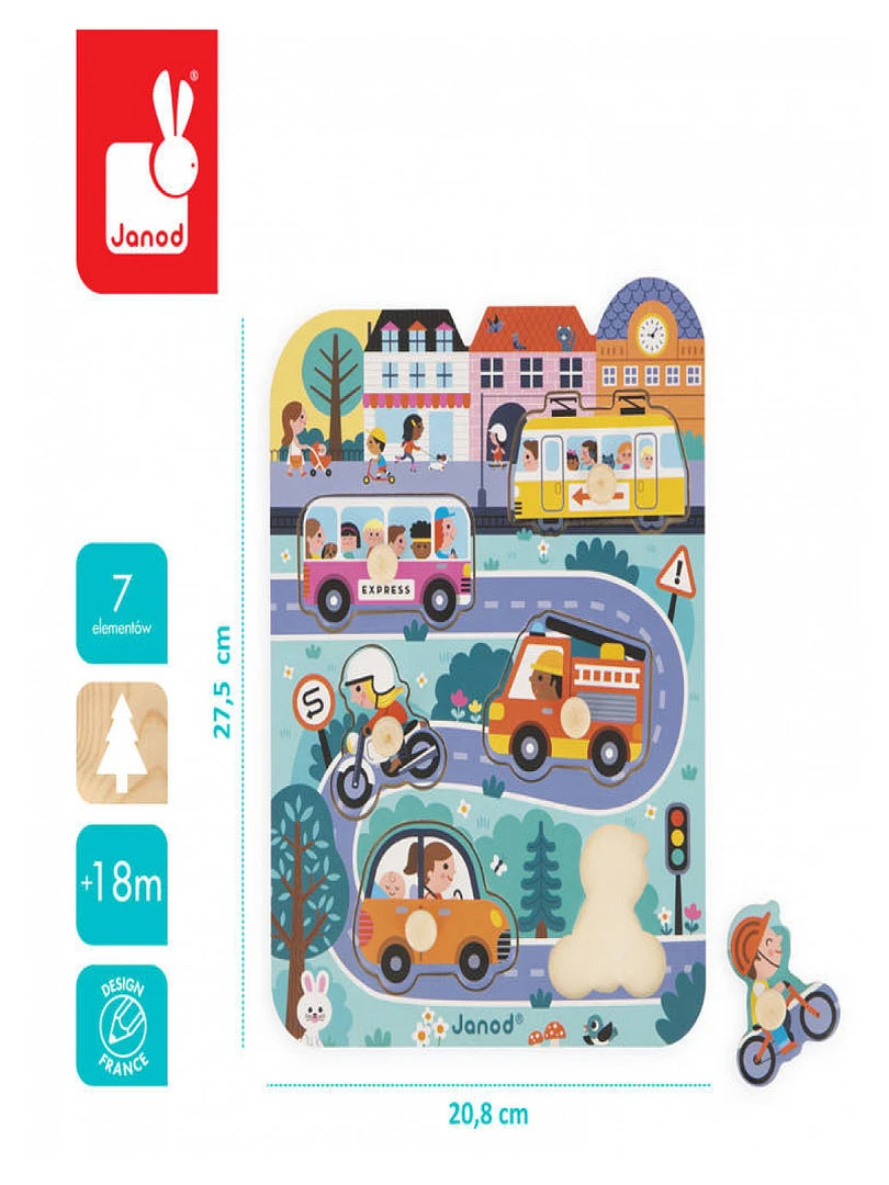 Puzzle À Encastrement En Bois Dans La Ville (6 Pièces) N/A